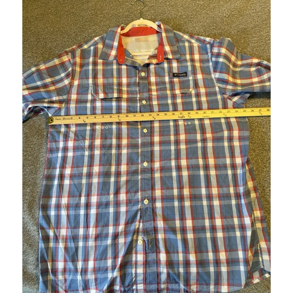 Columbia PFG Fishing Shirt Mens XXL Omni Shade Performance Vented Plaid - Picture 7 of 15